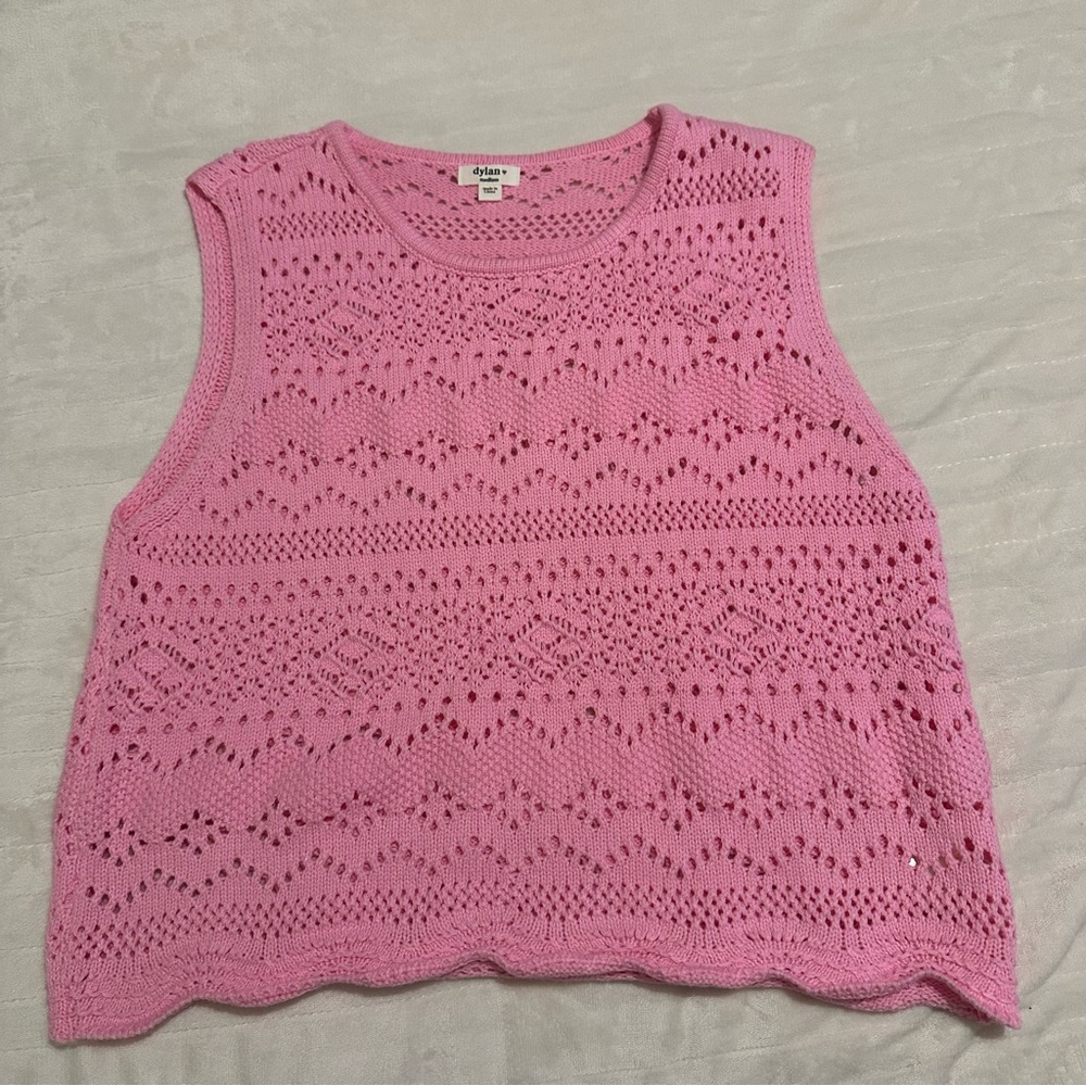 Dylan Pink Crocheted Tank